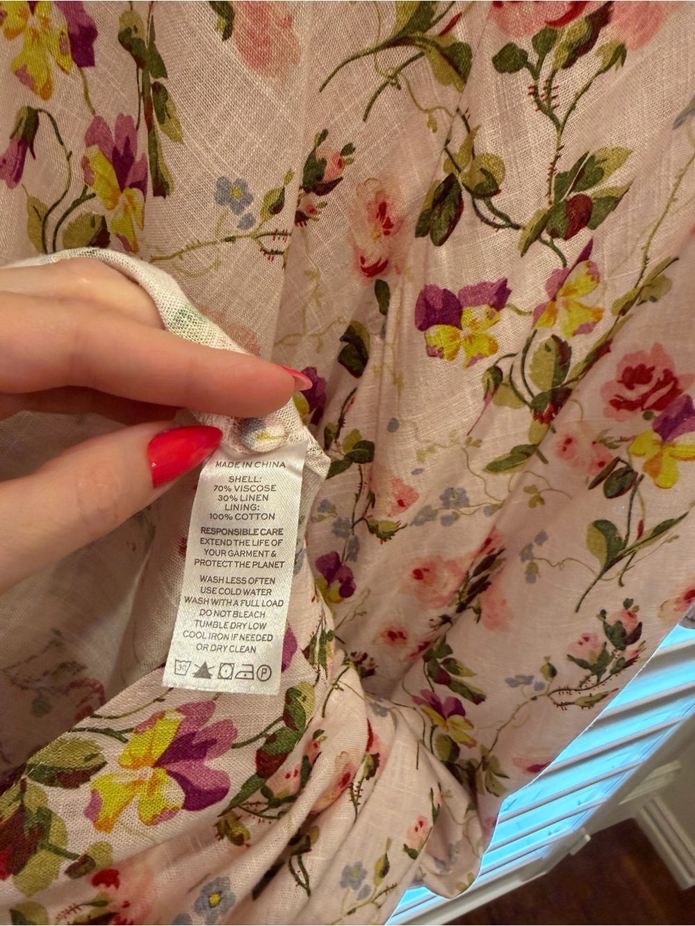 Like New Hill House Nadia Long Pink Floral Maxi Dress with Long Sleeves. Size S - Picture 9 of 9